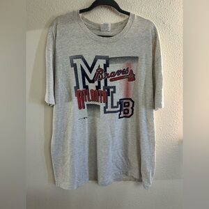 Vintage 90s Hanes Atlanta Braves Single Stitch TShirt Men’s Size XL